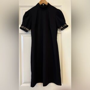 Karl Lagerfeld Paris Black High Collar Dress Women Size 2